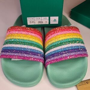 Lauren Lorraine Multicolor Glitter Sandals